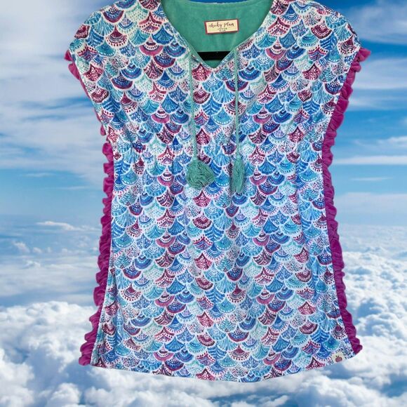 Cheeky Plum Boutique Smock/Swim Cover Seashell-EUC-size 8/10 - Picture 1 of 7